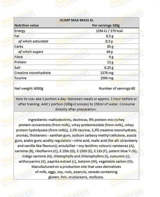 Max Mass Olimp Tunisie 6000 G