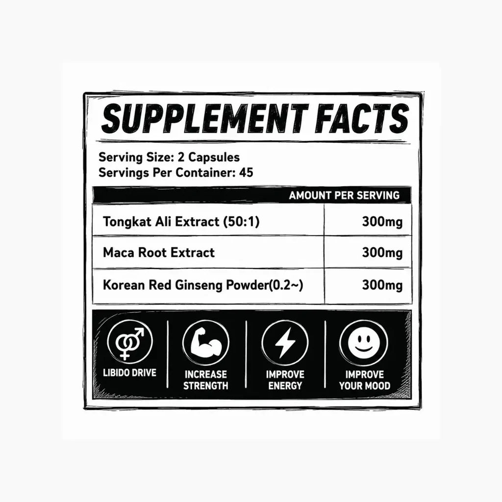 GSN Maca Ginseng & Tongkat Ali – Énergie, Vitalité & Performance