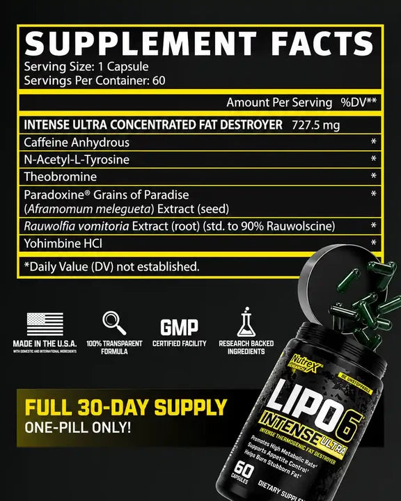 LIPO‑6 Intense Ultra Concentrate Nutrex – Brûleur de Graisses Thermogénique Puissant