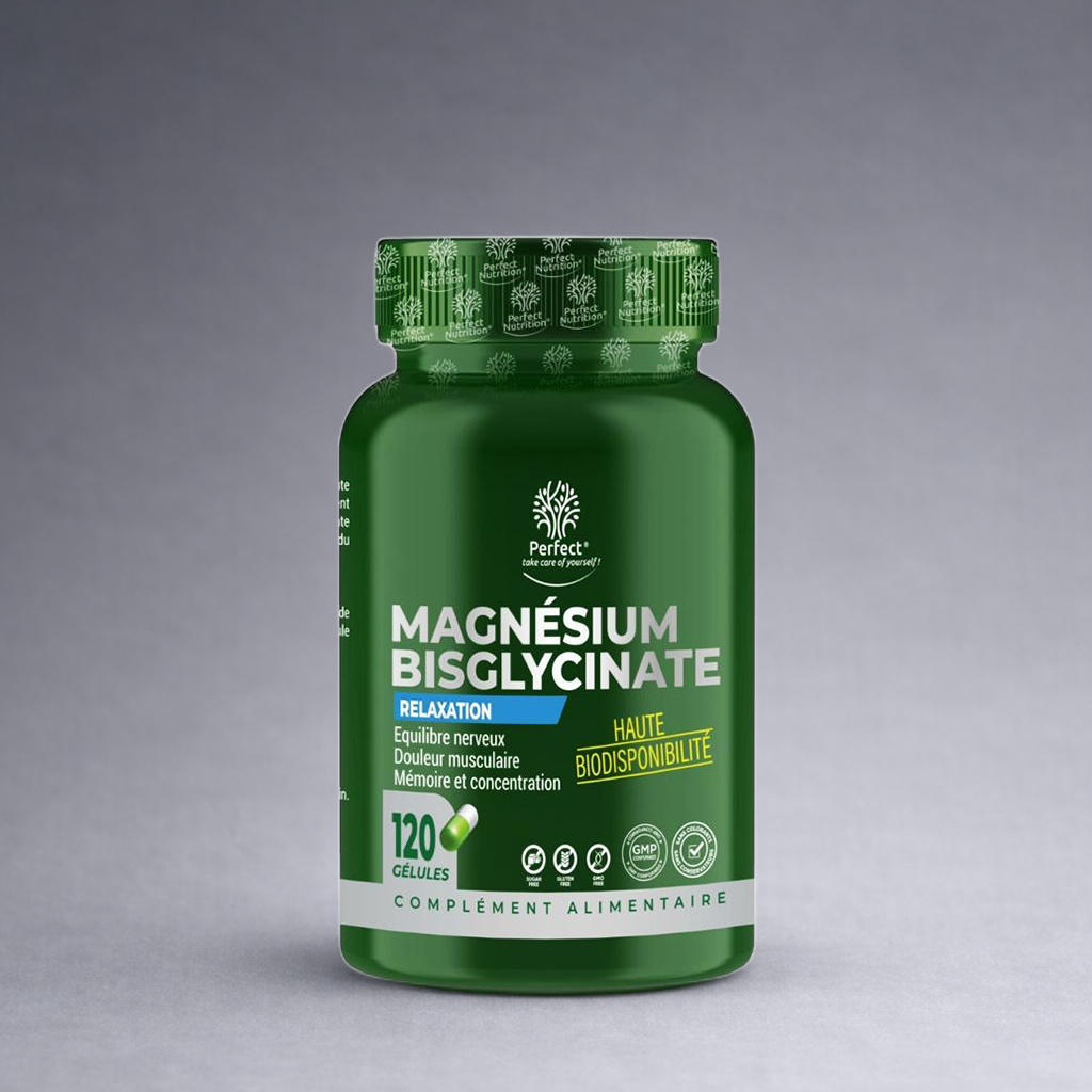 Magnésium Bisglycinate | 120 Capsules Vegan – Relaxation & Haute Absorption