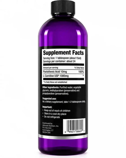 Ultimate Nutrition L-Carnitine Liquid 355 ml | Brûleur de Graisse & Énergie