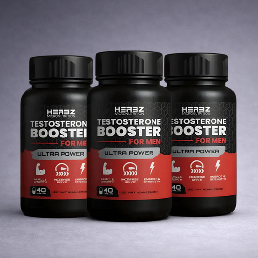 Pack HERBZ Testo Booster – Complément naturel énergie et performance masculine, 3×40 capsules