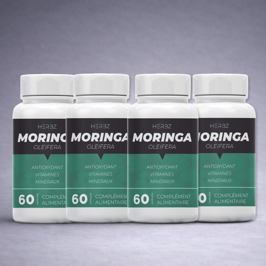 Pack Moringa Oleifera HERBZ – Cure 4 Mois, antioxydant naturel riche en vitamines et minéraux