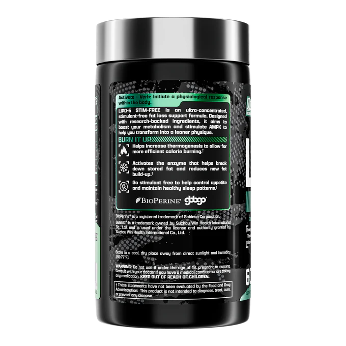 LIPO‑6 Stim‑Free Nutrex – Brûleur de Graisses Sans Caféine