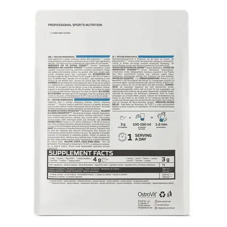 OstroVit Creatine Monohydrate 500 g | Performance & Force Musculaire