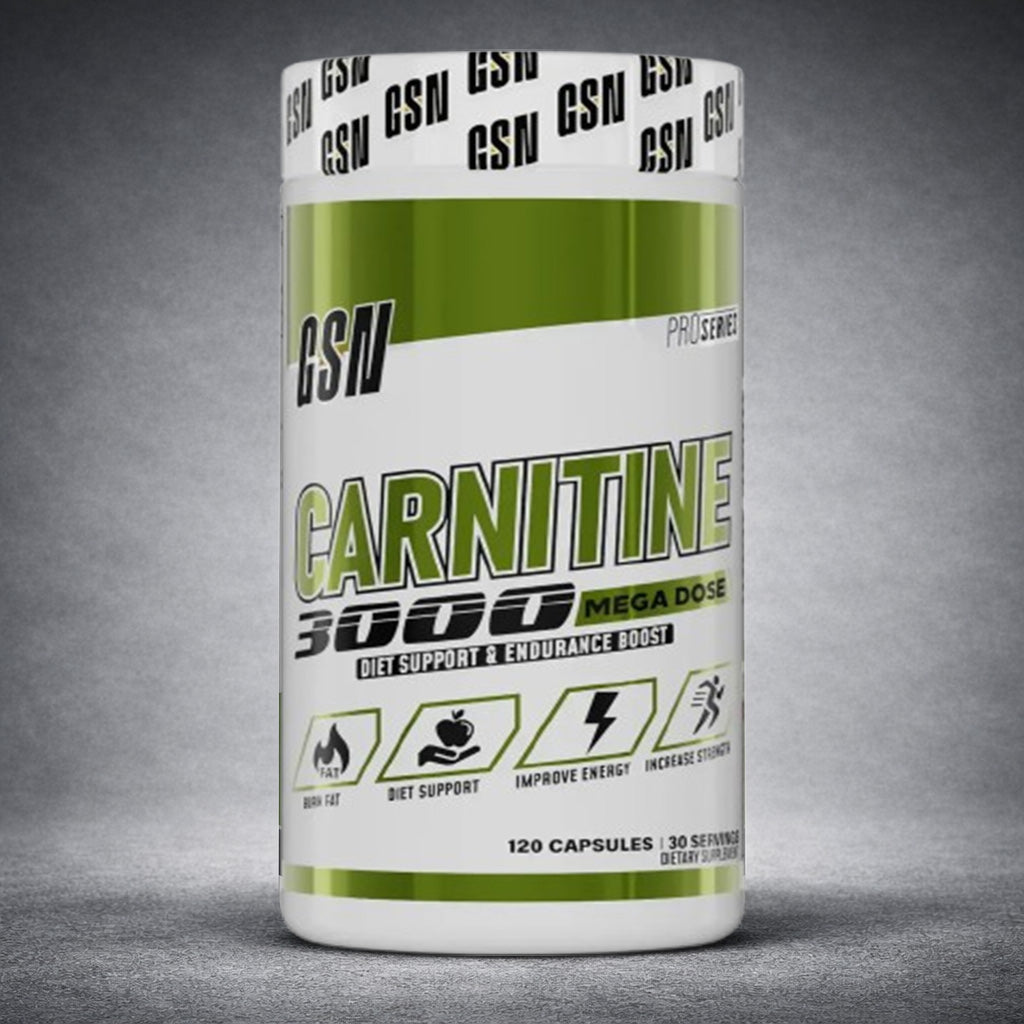 Flacon GSN Pro Series Carnitine 3000
 Mega Dose –complément alimentaire
 brûleur de graisse et énergie pour 
endurance et performance