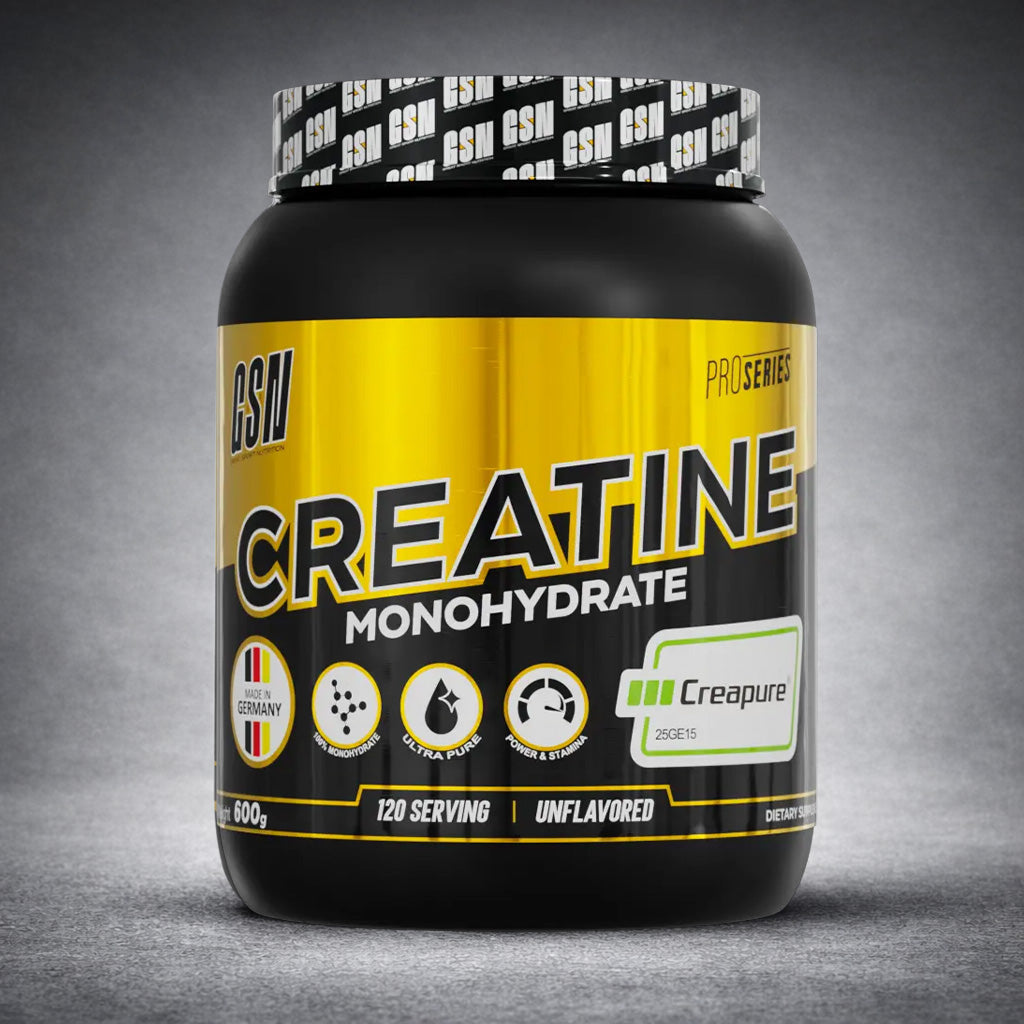 Pot GSN Pro Series Creatine Monohydrate 600 g – créatine pure Creapure® Made in Germany pour force, puissance et récupération musculaire 