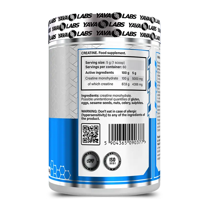 Créatine Monohydrate Yava Labs 300g – Complément Musculation Pureté 100%