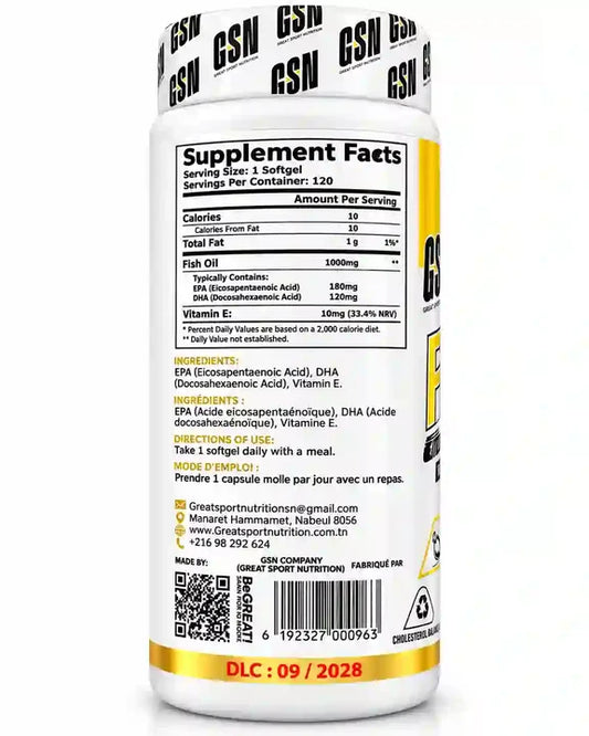 GSN Fish Oil Omega‑3 120 Softgels