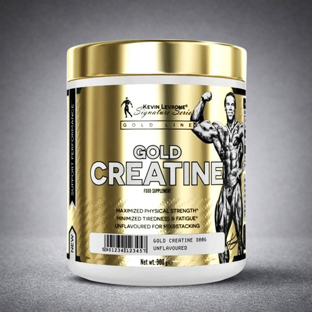 Pot Kevin Levrone Gold Creatine 300 g – créatine monohydrate pure pour force, endurance et récupération musculaire Powerflex Tunisie.