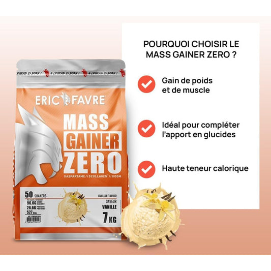 Mass Gainer Zero Eric Favre 7 kg | Protéine Vanille | Prise de Masse Rapide et Sans Aspartame