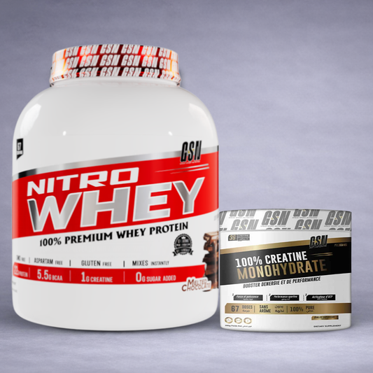 Pack 100 % Nitro Whey Protein 2 Kg  + Creatine Monohydrate 200g – GSN