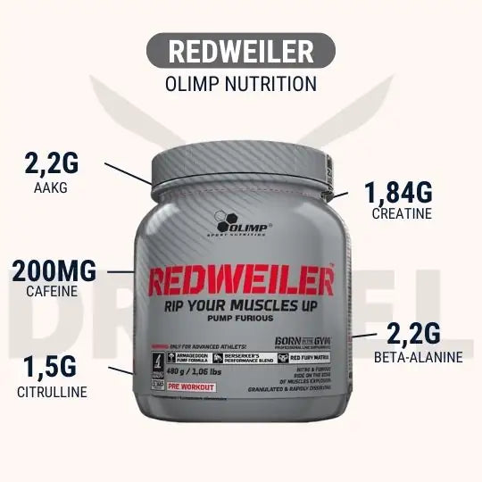 Olimp Redweiler 480 g – Pre‑Workout Énergie & Performance