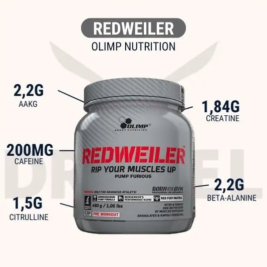 Olimp Redweiler 480 g – Pre‑Workout Énergie & Performance