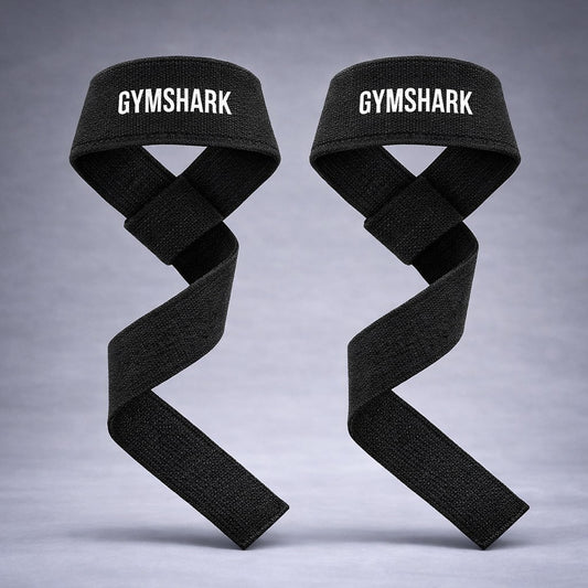 Straps Gymshark – Accessoires musculation pour deadlift et tirage, couleur noire