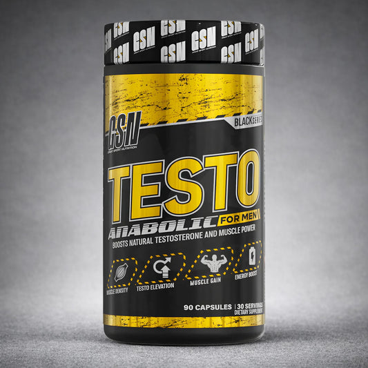 Flacon GSN Black Series Testo Anabolic For Men – complément alimentaire pour testostérone naturelle, force musculaire et énergie
