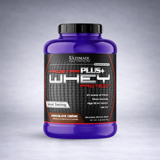Pot de Prostar Whey Plus+ 2,39 kg Ultimate Nutrition saveur chocolat creme