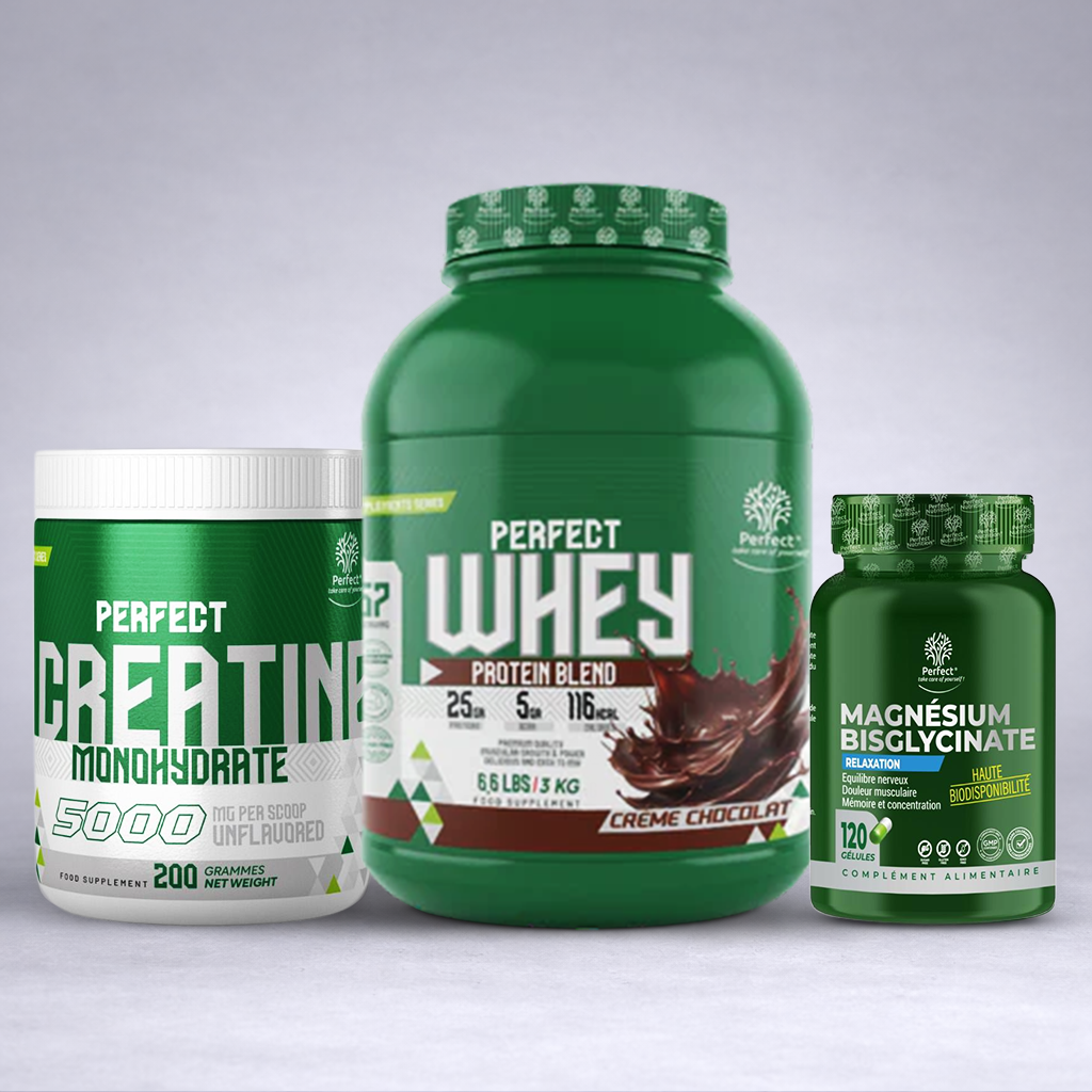 Pack Whey + Créatine + Magnésium – Perfect Nutrition